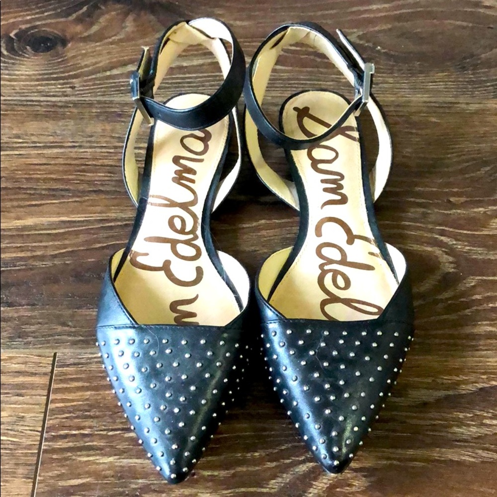Sam Edelman Black Studded Leather Flats